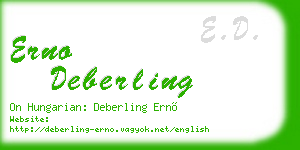 erno deberling business card
